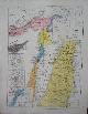  antique map (kaart)., Map of the Holy Land. Syria. Cyprus. (during the crusades).