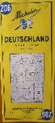  map. kaart. karte., Michelin Deutschland 206.