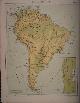  antique map (kaart)., Zuid Amerika (South America).