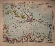  antique map (kaart)., Antillen. (Caribbean).