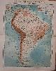  antique map (kaart)., Physikalische Karte von Amerika. II. Sudamerica. (South America).
