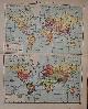  antique map (kaart)., (worl map) Erdkarten. Volksdichte um 1900. Verteilung der Religionen auf der Erde. World maps.
