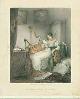  [E.F.H.] (after); Haghe, Louis (engrav.), A Girl at Her Studies: Lo, Here in One Line Is His Name Twice Writ... , Color Lithograph by Louis Haghe After Work by [E.F. H]