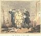  Antoinette and Warren Howell; Thomas Rowlandson (illustr), Bookseller & Author. Seasons Greetings, Antoinette and Warren Howell. Original Aquatint by Thomas Rowlandson