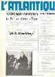  French Line; Compagnie Generale Transatlantique, L'Atlantique. Sunday September 27th, 1970. List of Activities for Passengers Aboard the Ss France