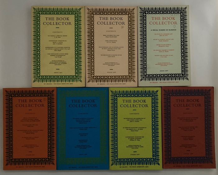 HAYWARD, JOHN, P.H. MUIR, JOHN CARTER, NICHOLAS BARKER, ED., - The book collector. [7 loose issues of volumes 14 to 17, 1965-1968]