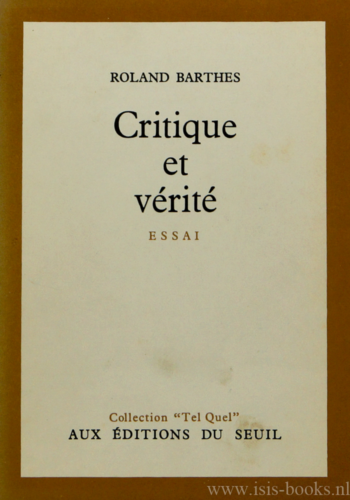 BARTHES, R. - Critique et vrit.