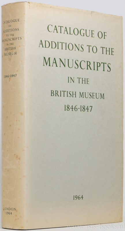 N/A - Catalogue of additions to the manuscripts in the British Museum in the years MDCCCXLVI-MDCCCXLII.