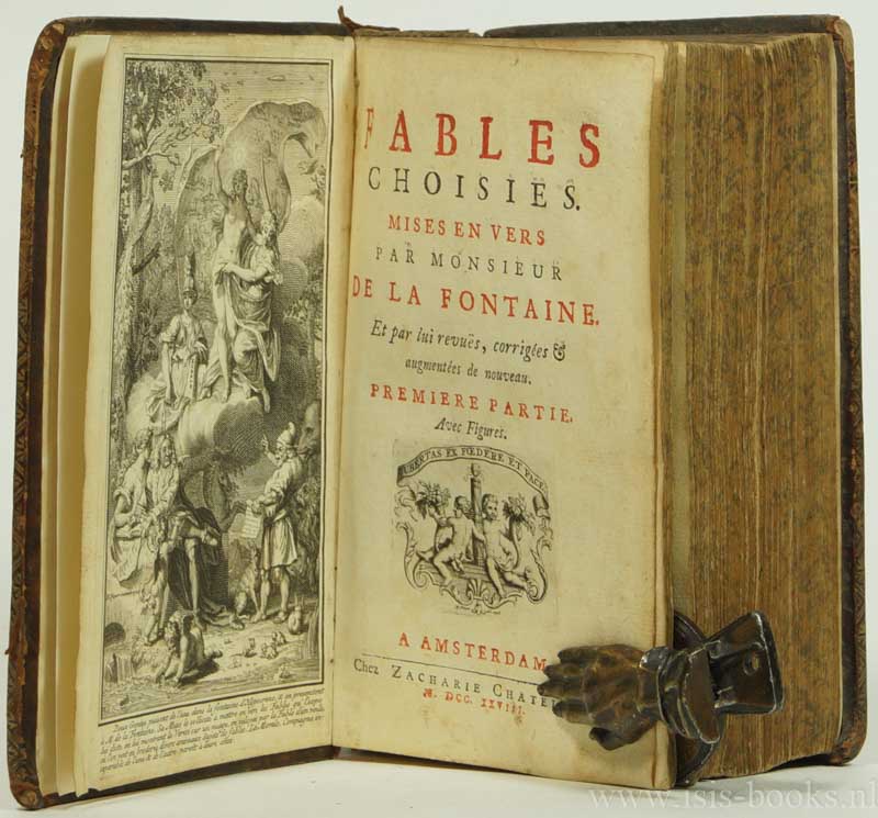 FONTAINE, J. DE LA - Fables choisies. Mises en vers par monsieur de La Fontaine. Et par lui revus, corriges & augmentes de nouveau. Avec figures. 5 parts in 1 volume.
