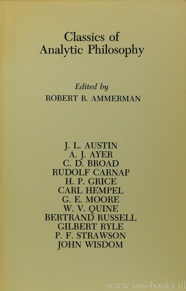 AMMERMAN, R.R., (ED.) - Classics of analytic philosopy.