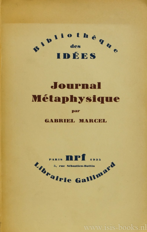 MARCEL, G. - Journal mtaphysique.