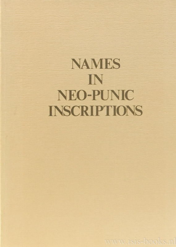 JONGELING, K. - Names in neo-Punic inscriptions.