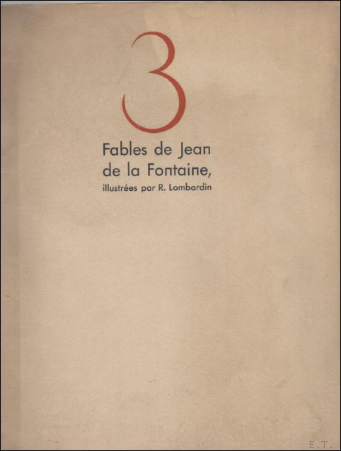 DE LA FONTAINE, JEAN. - FABLES DE JEAN DE LA FONTAINE.