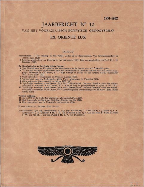 N/A. - JAARBERICHT N? 12 VAN HET VOORAZIATISCH-EGYPTISCH GENOOTSCHAP EX ORIENTE LUX.