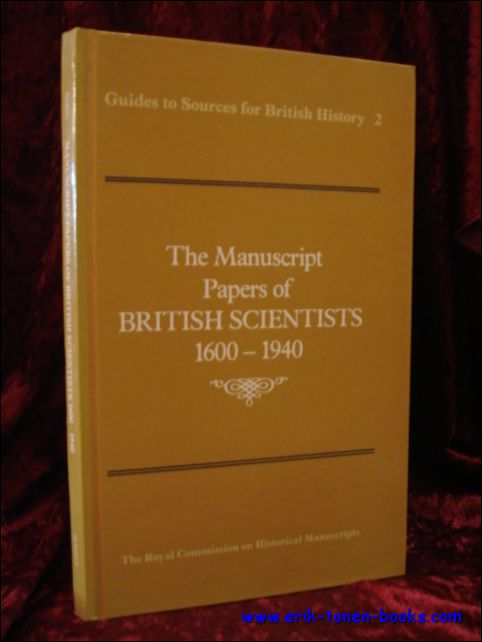 N/A; - THE MANUSCRIPT PAPERS OF BRITISH SCIENTISTS, 1600-1940,