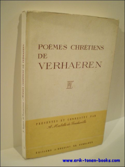 MABILLE DE PONCHEVILLE, A. - POEMES CHRETIENS DE VERHAEREN.