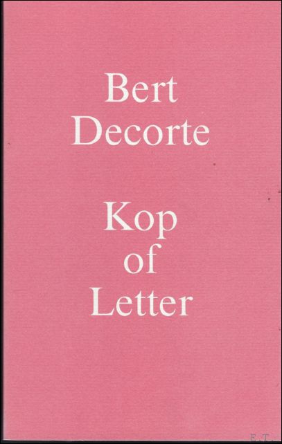 DECORTE, Bert, - KOP OF LETTER,