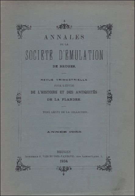 N/A. - ANALES DE LA SOCIETE D'EMULATION DE BRUGES.
