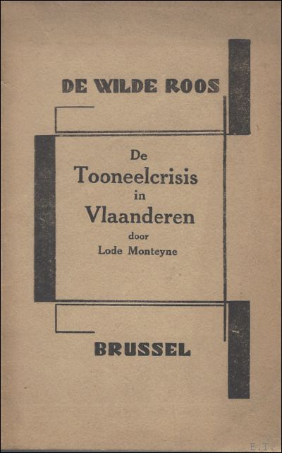 MONTEYNE, Lode. - tooneelcrisis in Vlaanderen