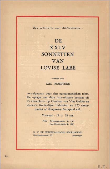 Articles and contributions from The Golden Passer - DE GULDEN PASSER, 24e jaargang, 1946 bulletin van de vereeniging der Antwerpse Bibliophielen The Golden Compasses.