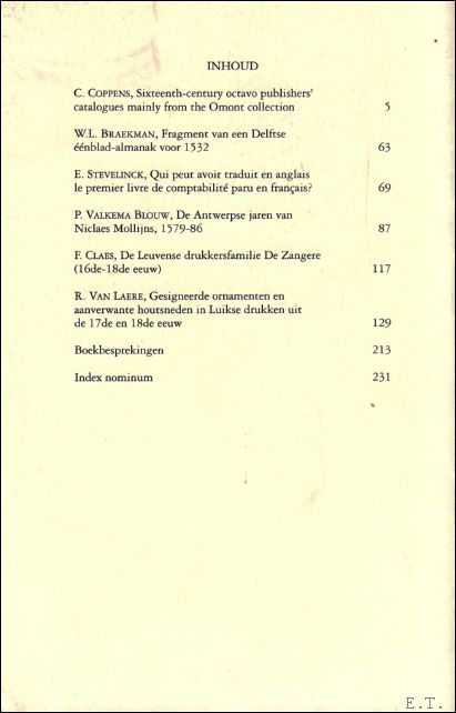 Articles and contributions from The Golden Passer - DE GULDEN PASSER, 70e jaargang, 1992 , bulletin van de vereeniging der Antwerpse Bibliophielen The Golden Compasses.