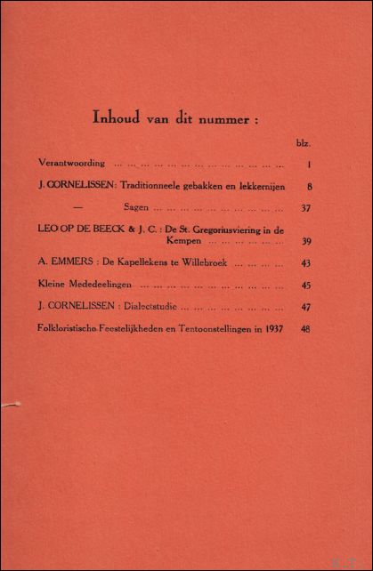 N/A. - TIJDSCHRIFT VOOR GESCHIEDENIS EN FOLKLORE. 1e jaargang