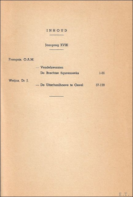 N/A. - TIJDSCHRIFT VOOR GESCHIEDENIS EN FOLKLORE. 18e jaargang 57-139 blz afl 3-4