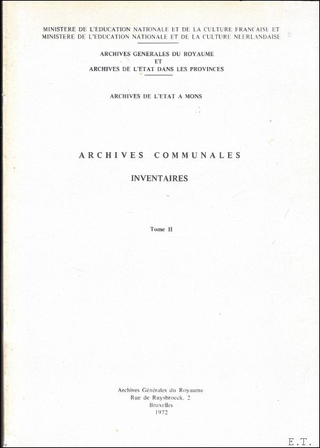 N/A. - ARCHIVES COMMUNALES. INVENTAIRES. ( TOME 2).